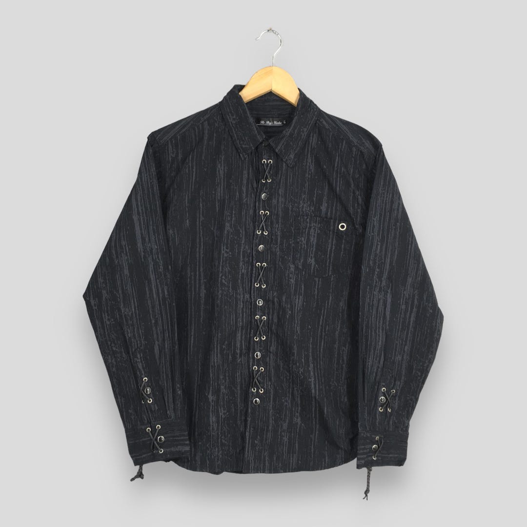 Vintage the Bays Garden Western Cowboy Black Shirt Large 60s 70s Style
