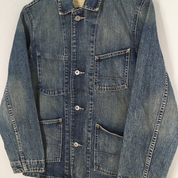 Vintage Gap Denim Worker Chore Jacket Small Workw… - image 4