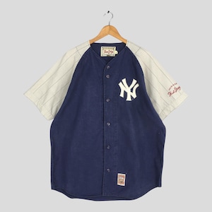 Vintage 1990s New York Yankees MLB Baseball Jersey Large NY Yankees Baseball Team Button Down Shirt New York Yankees Mirage Tees Size L