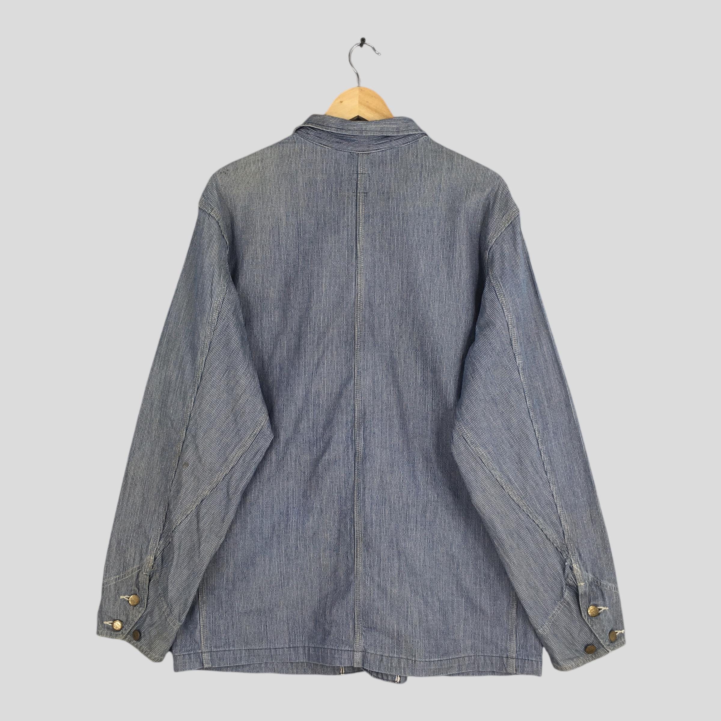 90s　SUGAR CANE　Railroad Jacket　ヒッコリー　ワーク Vintage 90s Sugar Cane Hickory Stripes Chore Jacket Large Sugar