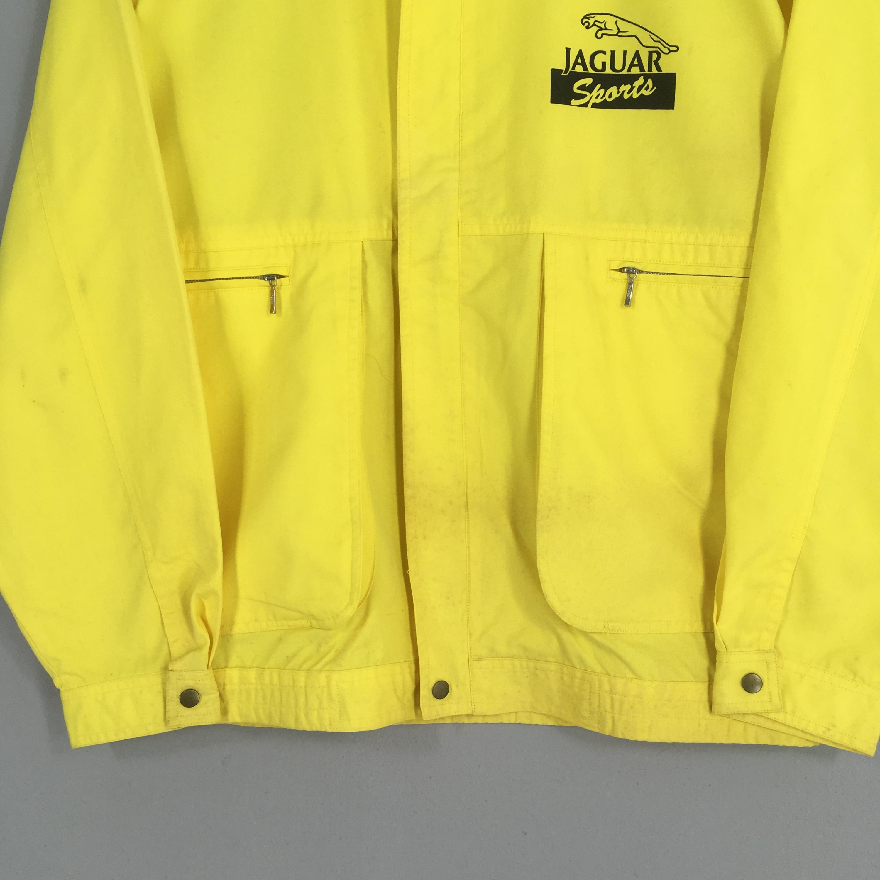 Vintage 90s Jaguar Racing Le Mans Racing Yellow Jacket Large Le