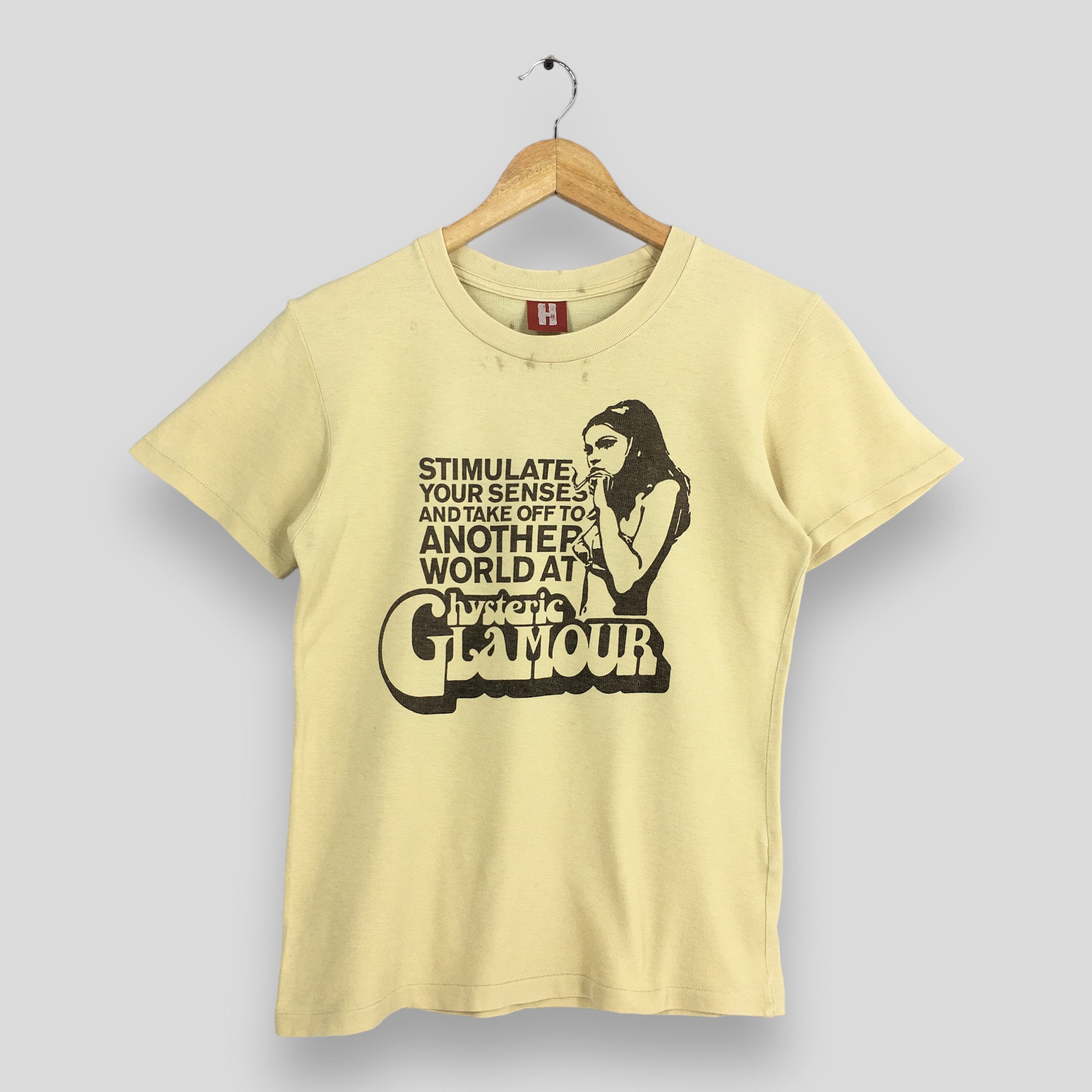 Vintage Hysteric Glamour Japan Yellow T Shirt Small Vintage Hysteric Glamour Japan Yellow T Shirt Small