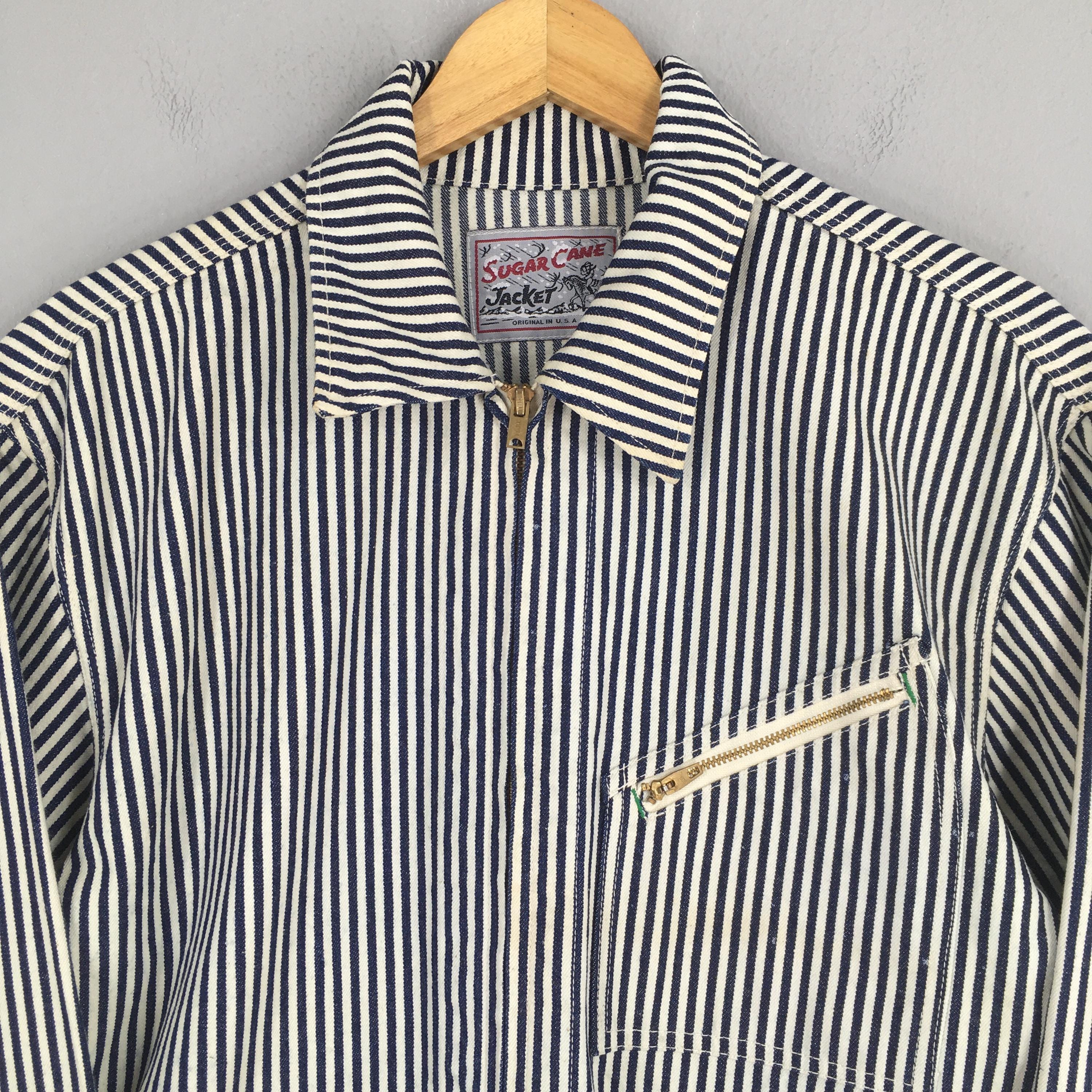 Vintage Sugar Cane Hickory Stripes Jelt Denim Jacket Medium