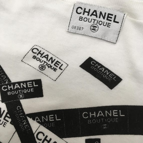 Vintage 1990s Chanel Boutique Women White Tshirt Small 90s Chanel