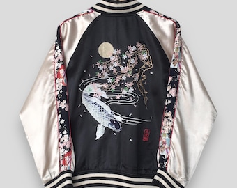 Vintage Sukajan Japan Dragon Souvenir Jacket Medium 1980's Sukajan
