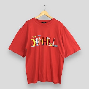 Vintage Dunhill Red T shirt Medium 90&#39;s Alfred Dunhill Printed Logo Golf Casual Stylish Dunhill Cigarette Streetwear Tee Size M