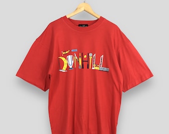 Vintage Dunhill Red T shirt Medium 90's Alfred Dunhill Printed Logo Golf Casual Stylish Dunhill Cigarette Streetwear Tee Size M