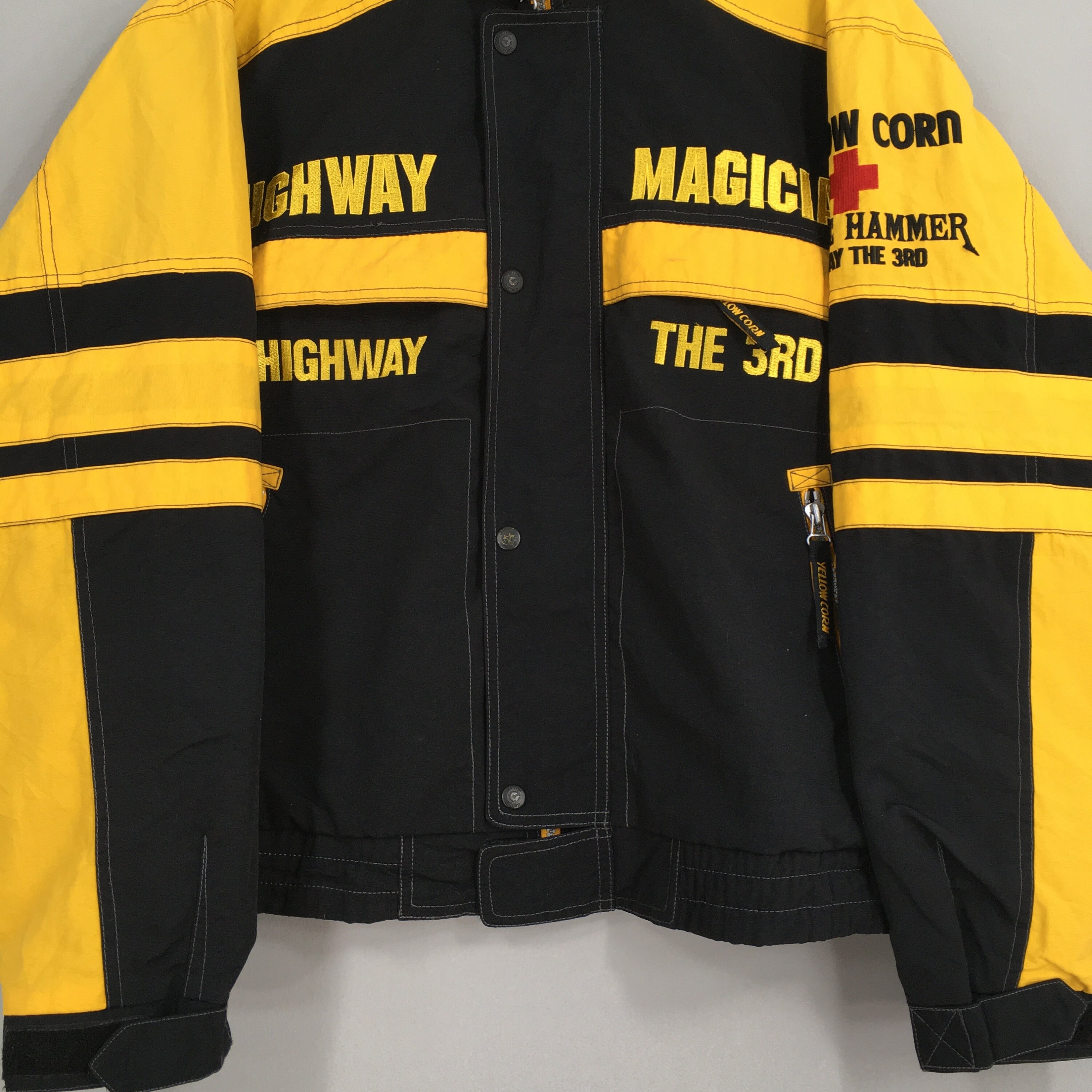 Vintage Yellow Corn Motorsports Sledge Hammer Jacket Large