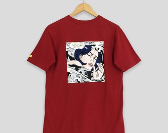 Camiseta vintage de Roy Lichtenstein "Drowning Girl" de 1963, obra de arte, reedición grande de Roy Lichtenstein, arte pop de los años 90, artista Roy Lichtenstein, talla M