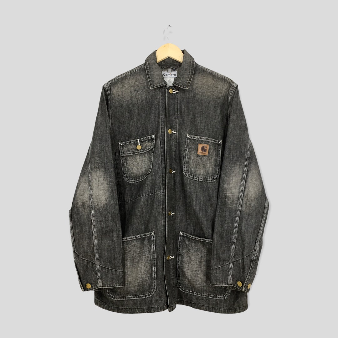 Vintage Carhartt Acid Wash Workwear Jacket Black Xlarge 1980's Carhartt  Denim Stonewashed Workers Coat Carhartt Chore Jeans Jacket Size XL - Etsy