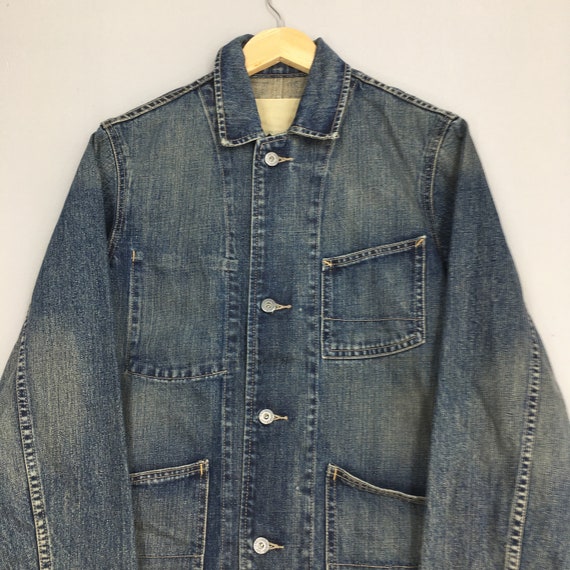 Vintage Gap Denim Worker Chore Jacket Small Workw… - image 2