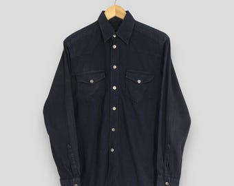 Vintage 90s Versace Jeans Couture Black Shirt Small Versace Couture Black Jeans Oxfords Gianni Versace Medusa Cotton Shirt Button Up Size S