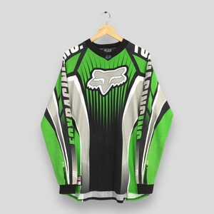 Vintage 90's Fox Racing Team Motocross Green Jersey Small Fox