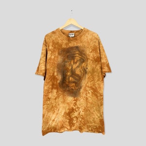 Vintage Indiana Jones Lucas Film Action Movie Tie Dye Shirt XLarge Temple Of The Forbidden Eye Adventures Fiction Film Brown Tee Size XL