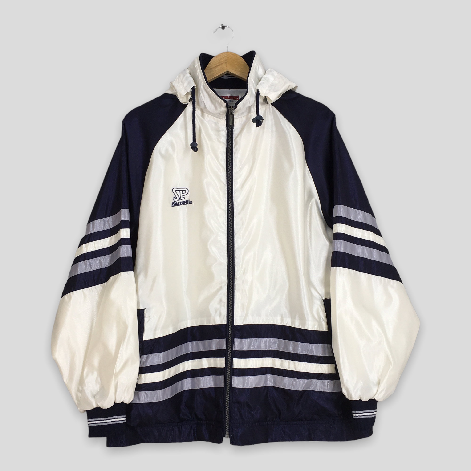 Vintage 90's Spalding Hoodie Windbreaker Jacket Xlarge Vintage 90's Spalding Hoodie Windbreaker Jacket Xlarge