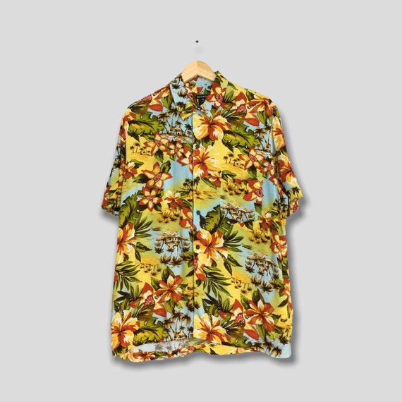 Rayon Poplin Relaxed Fit Hibiscus Hawaiian Shirt&nbsp;