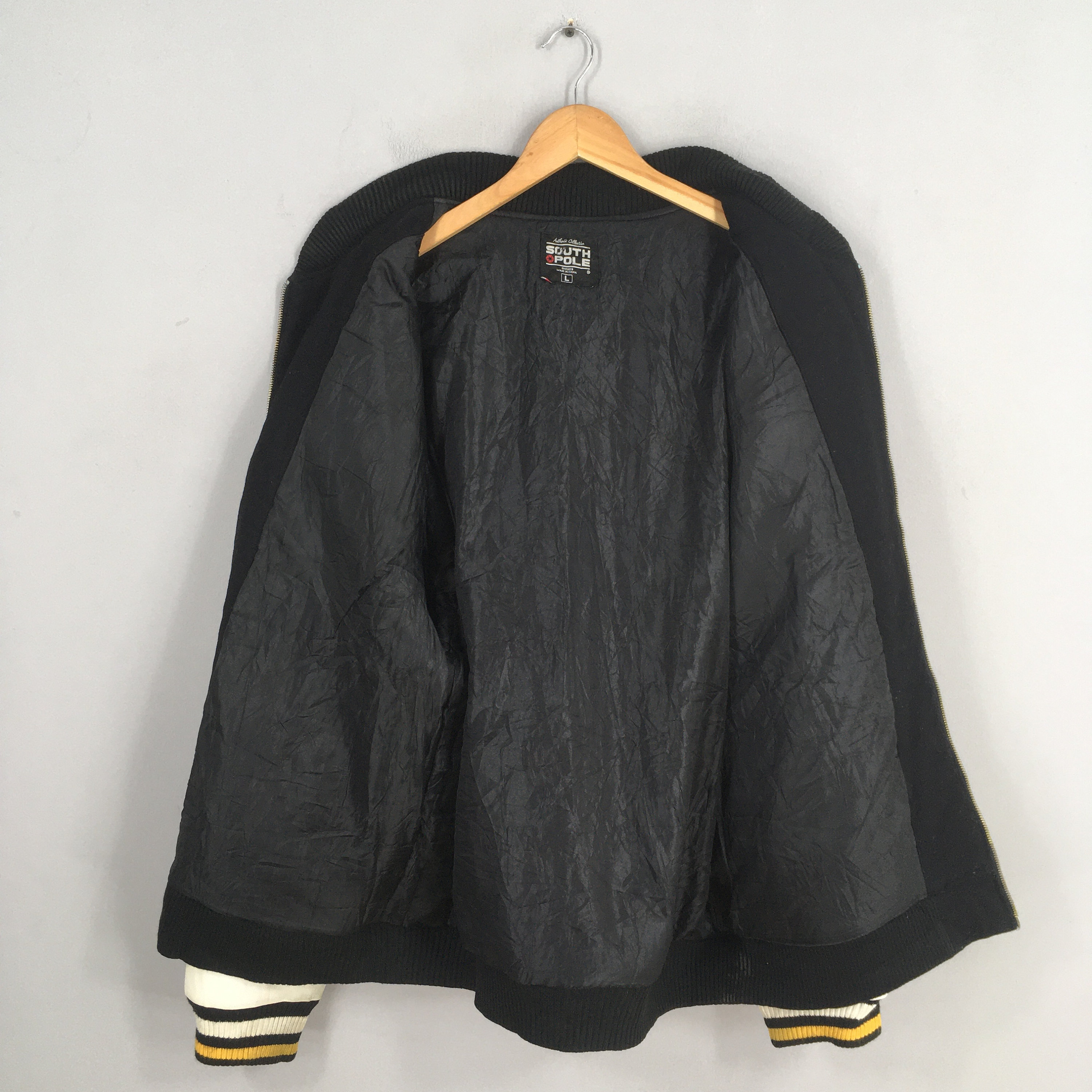 Vintage 80s South Pole Varsity Leather Jacket Large Wool Vintage 80s South Pole Varsity Leather Jacket Large Wool