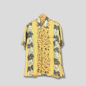 Vintage 90s Hawaiian Sun Surf Toyo Japan Rayon Shirt Large Japanese Hawaii Floral Beach Aloha Wear Tropical Duke Kahanamoku Shirt Size L