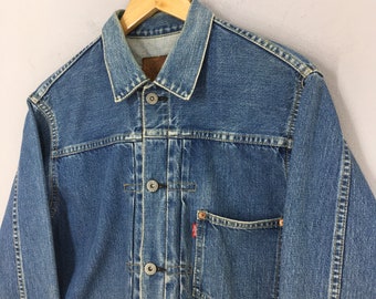 Vintage Levi's Big E Type 1 LVC Japan Redline Jeans Jacket Medium Levis  71506 Denim Selvedge Jacket Levis Japan Blue Denim Jacket Size 40
