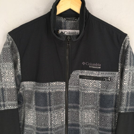 Vintage Columbia Sportswear Plaid Fleece Jacket B… - image 2