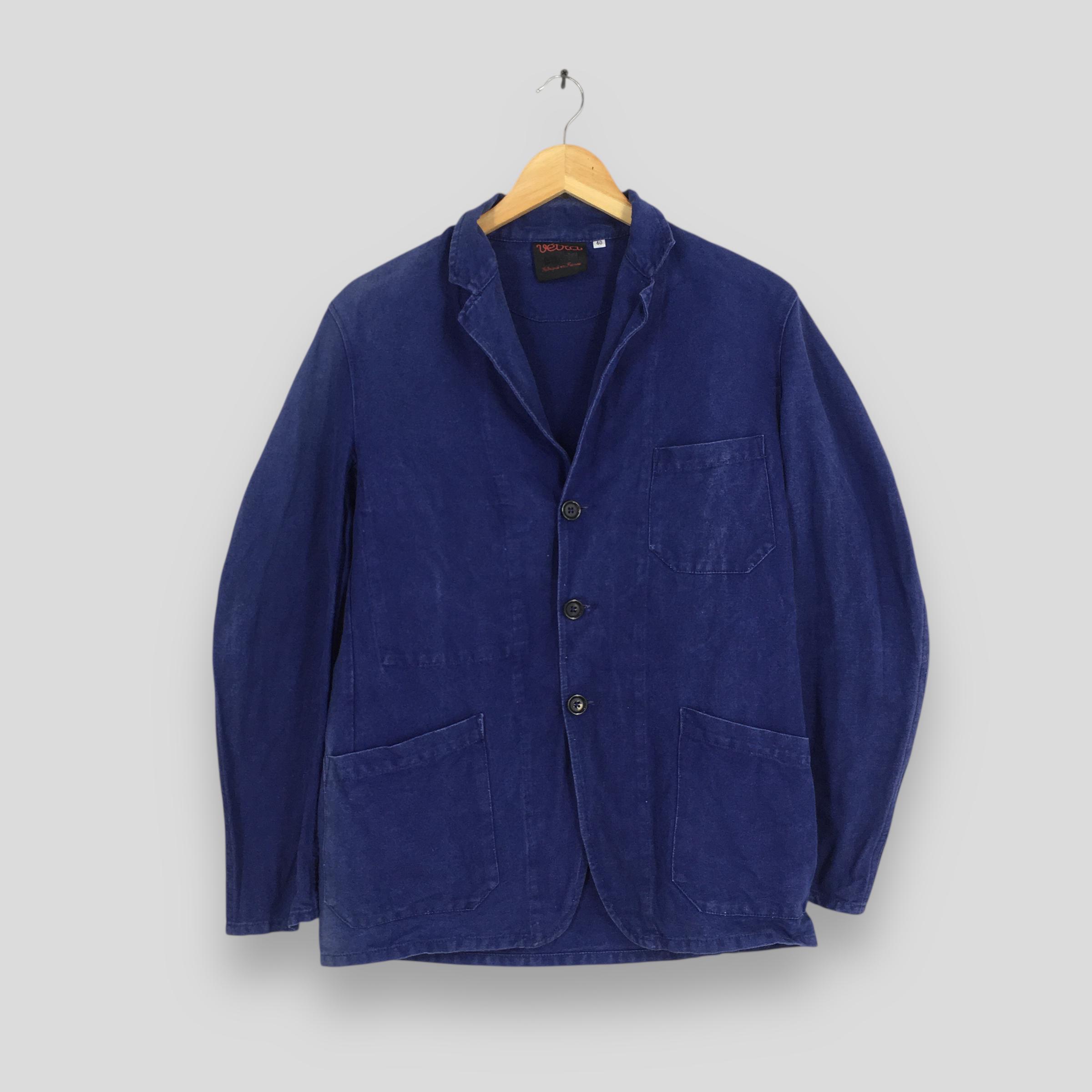 Vintage 1980's Vetra France Indigo Blue Chore Jacket Small Vetra