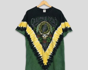 Vintage Y2K Grateful Dead Tie Dye Tshirt grote Grateful Dead Roses muziekconcert Deadhead Rock Concert Tour jaren 2000 GDM T-shirt maat L