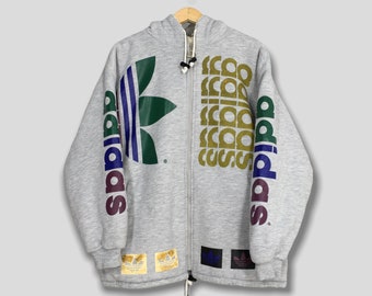 トップス 80s adidas trefoil logo zip hoodie sweat ADIDAS TREFOIL Logo FLEECE PO Kangaroo pocket HOODIE Men's