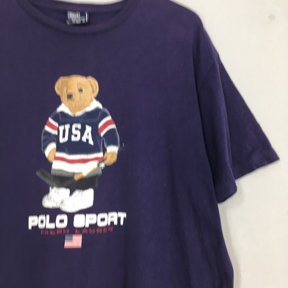 Vintage Polo Bear Hockey Ice NHL Ralph Lauren Tsh… - image 2