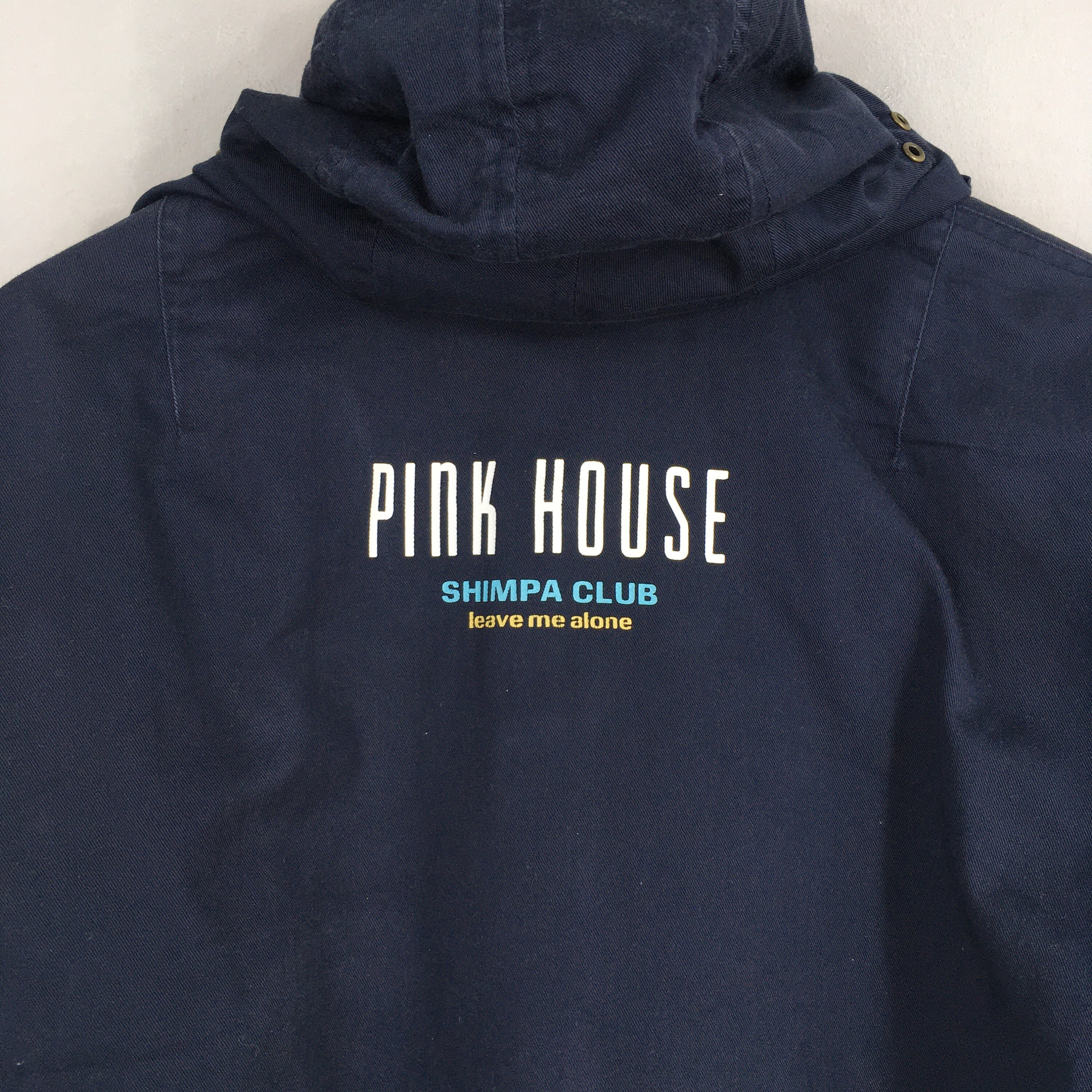 ジャケット・アウター vintage PINK HOUSE black ribbon jkt dp Vintage Pink House Japan Bomber Hoodie Jacket Large 80s Pink