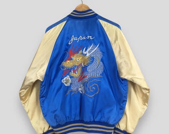 Vintage Sukajan Souvenir White Tiger Bomber Jacket Medium 1980s Vintage Sukajan Souvenir White Tiger Bomber Jacket Medium 1980s