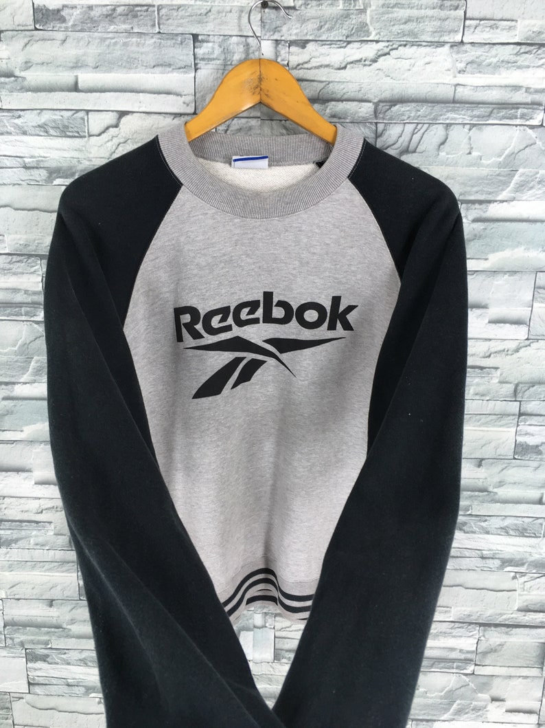 Vintage 90/'s Reebok Sportswear Pullover Sweatshirt Gray Large Reebok Streetwear Jumper Reebok Jumper Crewneck Size L