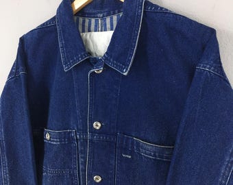 Vintage 80s Jean of Plantation Issey Miyake Denim Jacket Medium