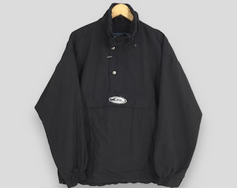 Vintage 90s Quiksilver Surf Black Anorak Jacket Small Quiksilver Hawaii Surfboarding Windbreaker Quiksilver Ocean Wave Winter Gear Size S