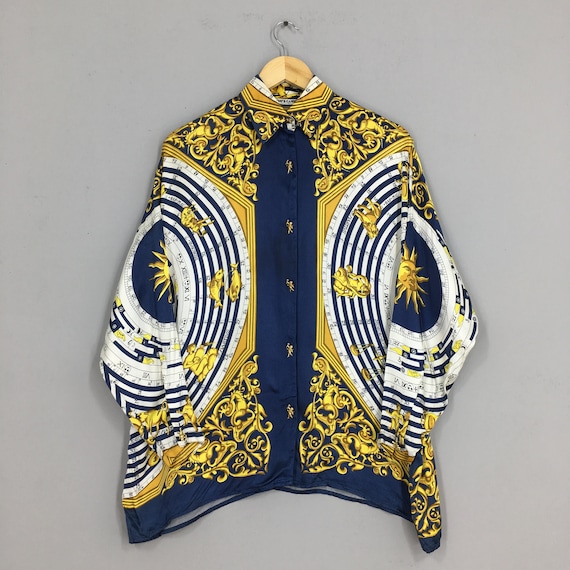 Vintage Novelty Baroque Rayon Shirt Xlarge Pop Art