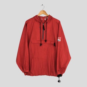 Vintage 90s Marlboro Adventure Team Red Anorak Jacket Medium Marlboro Cigarettes Red Hoodie Marlboro Racing Formula 1 Windbreaker Size M