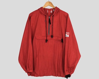 Vintage 90s Marlboro Adventure Team Red Anorak Jacket Medium Marlboro Cigarettes Red Hoodie Marlboro Racing Formula 1 Windbreaker Size M