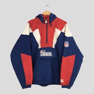 Vintage 90s New England Patriots Pullover Jacket Medium NFL Football Team Patriot Multicolor Windbreaker NE Patriots Starter Hoodie Bomber M