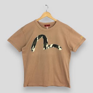 Vintage Evisu Japan Big Daicock T Shirt Medium Y2K Evisu Daicock Japanese Streetwear Crewneck Evisu Daicock Japan Brown Tees Size M