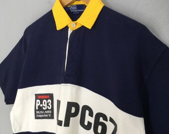 Polo by Ralph Lauren RLPC67 ラガーシャツ S Vintage 90's Polo Ralph Lauren RLPC67 Rugby Polo Shirt Small