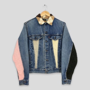 Vintage 90's Levi's Reconstructed Trucker Denim Blue Jacket Small Levi's Jeans Levis Rebuild Needles Denim Jacket Levis Jeans Jacket Size S
