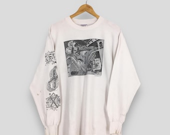 M.C. Escher アート ロングスリーブTシャツ XL Vintage 90s MC Escher T-shirt: All Over Print Artist Tee, XL - Etsy