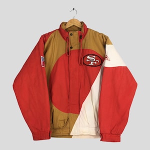 Vintage 90er Jahre San Francisco 49ers NFL Zipper Jacke Klein Nfl Football Team Forty Niners Multicolor Windjacke SF 49ers Pro Player Bomber S