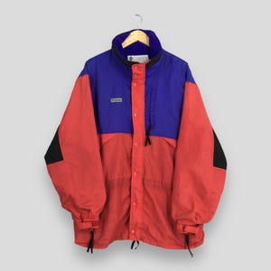 Vintage 90&#39;s Columbia Sportswear Multicolor Radial Sleeve Jacket Large Columbia Usa Gore Tex Columbia Outdoor Sports Zip Up Bomber Size L