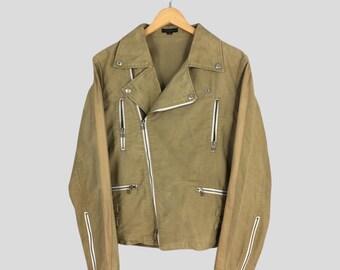 【LOEWE】80s vintage leather jacket green LOEWE smooth-leather Shirt Jacket | Green | FARFETCH