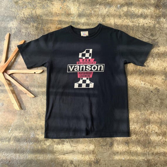 Vanson, Vintage Vanson Cotton Motorcycle Club Black Tshirt Large Vanson Leathers Printed Shirt Boston Mass Motorcycle Rider Harley Tees Size L