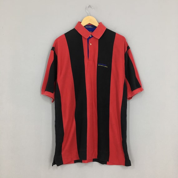 Vintage 90s Tommy Hilfiger Striped Red Polos Shirt