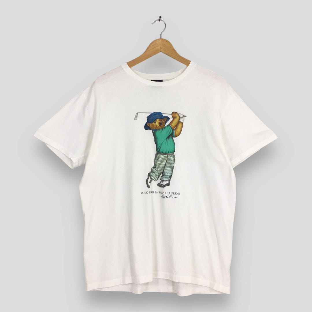 Vintage 90s Polo Bear Ralph Lauren White T Shirt Medium Polo Bear