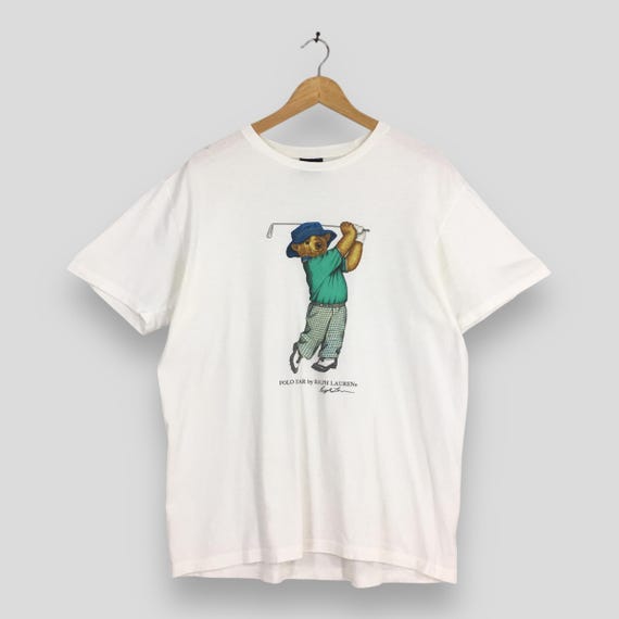 Vintage 90s Polo Bear Ralph Lauren White T Shirt Medium Polo Bear