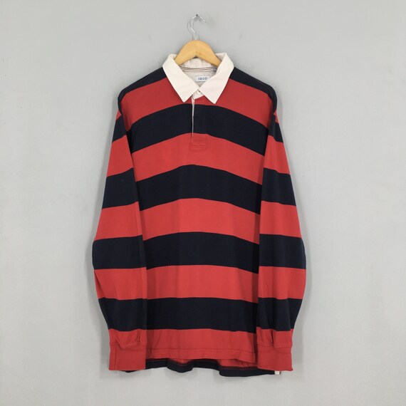 Vintage Izod Rugby Mens Stripes Polo 