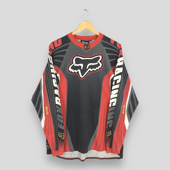 ★【1993 STUDIO】★23SS VINTAGE TRACK JERSEY LONG SLEEV.E★ Vintage 90's Fox Racing Team Motocross Red Jersey Medium Fox
